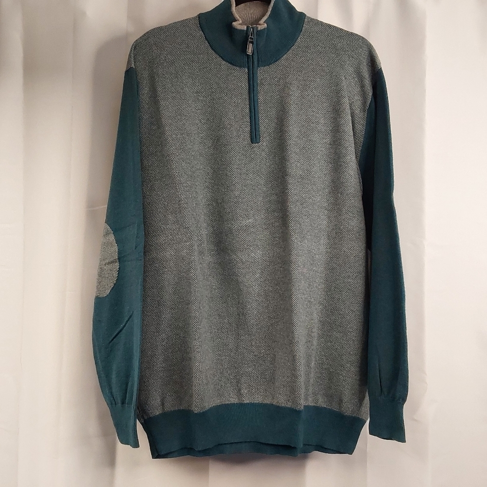 Jos A Bank Joseph 1/4 Zip Cashmere Blend Sweater Mens XXL Blue Pullover